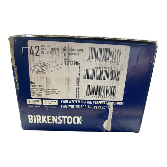 NIB Birkenstock Ibiza Patent Black, Red Sole Sandals, Womens 11 Mens 9, Narrow - Picture 8 of 9